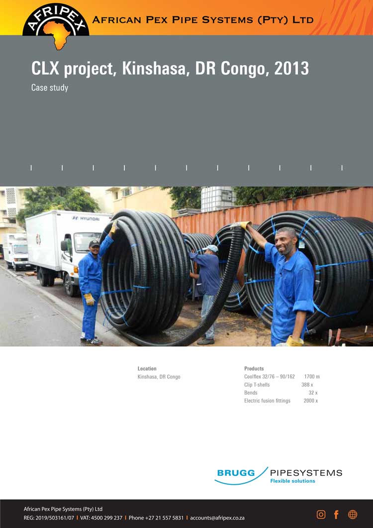 Coolflex - Congo Project - Afripex Piping Systems - Pex A pipe, fittings and expansion. Pure PEX Pipe. Plastic Pipe.